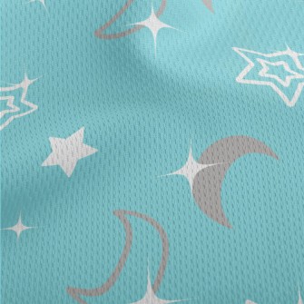 Shining Stars And Moon Athletic Mesh Flat Back