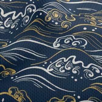 Chinese Wind Waves Athletic Mesh Flat Back