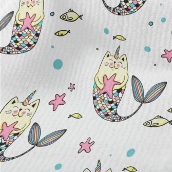 Colorful Cat Mermaid Terry