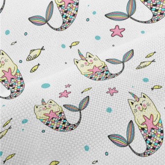 Colorful Cat Mermaid Performance Linen