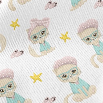 Beautiful Cat With Bow Glasses Standard Corduroy