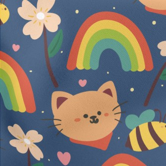 Rainbow Scarf Kitten Stretch Ponte
