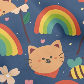 Rainbow Scarf Kitten Micro Fleece