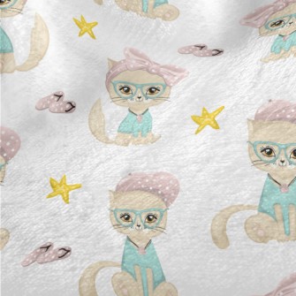 Beautiful Cat With Bow Glasses Minky