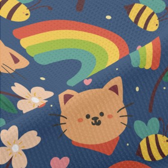 Rainbow Scarf Kitten Piqué