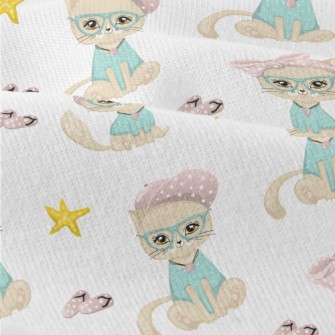 Beautiful Cat With Bow Glasses Modern Jersey