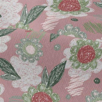 Crayon Sketch Flowers Modern Jersey