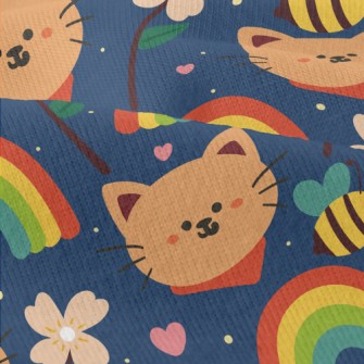 Rainbow Scarf Kitten Modern Jersey