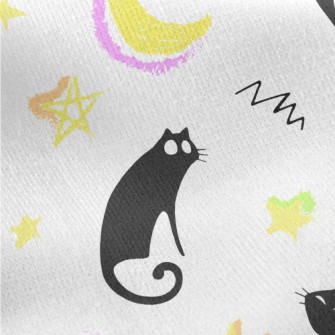 Lazy Black Cat Jersey Backed Fleece