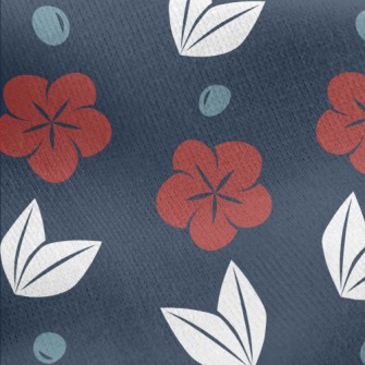 Japanese Classical Flowers Jersey Backed Fleece