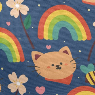 Rainbow Scarf Kitten Pongee