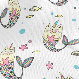 Colorful Cat Mermaid Stretch Jersey
