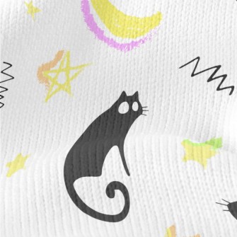 Lazy Black Cat Stretch Jersey