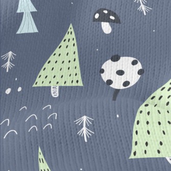 Forest Trees Mushrooms Stretch Jersey