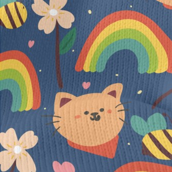 Rainbow Scarf Kitten Stretch Jersey