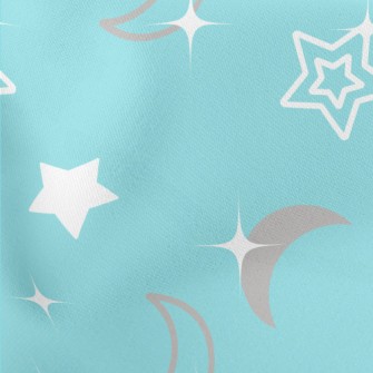 Shining Stars And Moon Lightweight Cotton Poplin