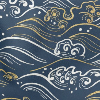 Chinese Wind Waves Lightweight Cotton Poplin