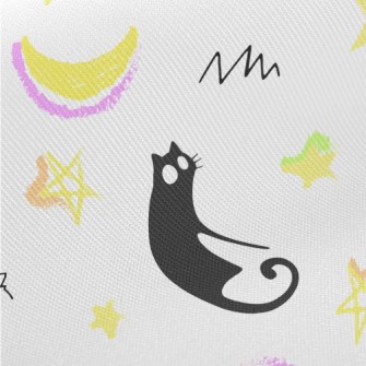 Lazy Black Cat Midweight Cotton Poplin