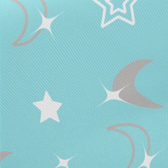 Shining Stars And Moon Midweight Cotton Poplin