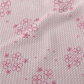 Cute Pink Flowers Birdseye Piqué