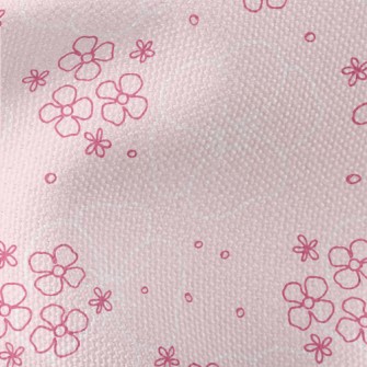 Cute Pink Flowers Waterproof Canvas