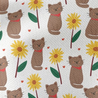 Sunflower Cat Waterproof Canvas