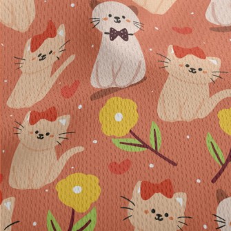 Dating Couple Cat Athletic Mesh Flat Back