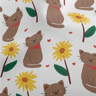 Sunflower Cat Athletic Mesh Flat Back