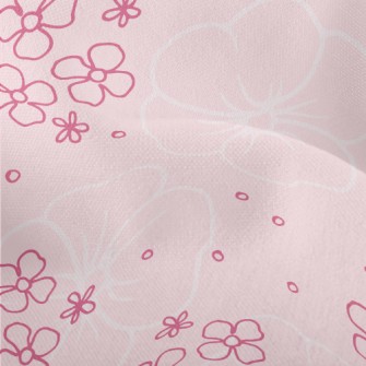 Cute Pink Flowers Lightweight Performance Linen