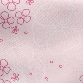 Cute Pink Flowers Jersey Backed Fleece