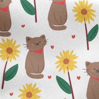 Sunflower Cat Jersey Backed Fleece