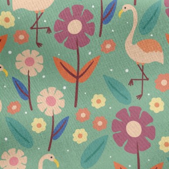 Large Flamingo Jersey Backed Fleece