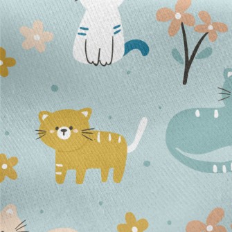 Naughty Little Cat Jersey Backed Fleece