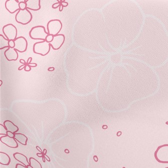 Cute Pink Flowers Lightweight Cotton Poplin