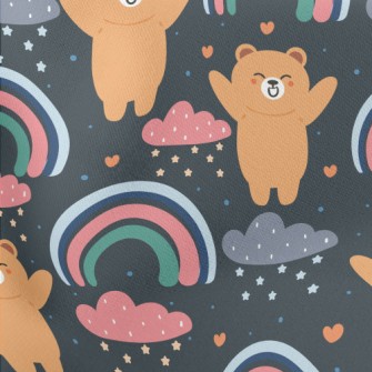 Cheers Little Brown Bear Lightweight Cotton Poplin