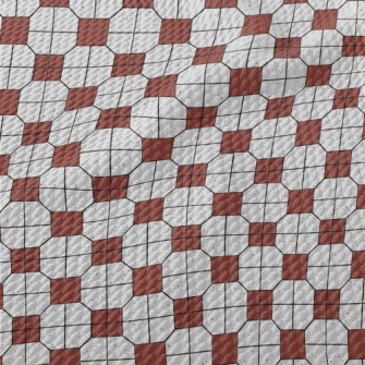 Retro Tile Pattern Birdseye Piqué