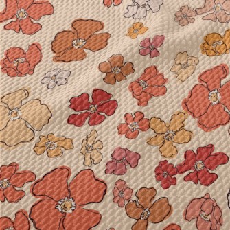 Beautiful Watercolor Flowers Birdseye Piqué