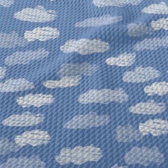 Hand Drawn Cloud Doodles Birdseye Piqué