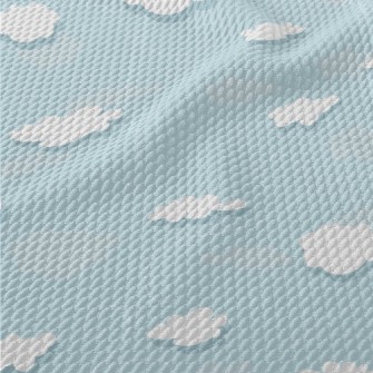Cartoon Clouds And Blue Sky Birdseye Piqué