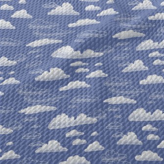 Abstract Cloud Painting Birdseye Piqué