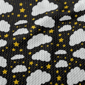 Stars And White Clouds Birdseye Piqué