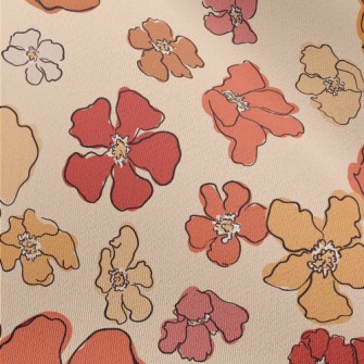 Beautiful Watercolor Flowers Chiffon