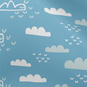 Lovely Blue Sky And White Clou Chiffon