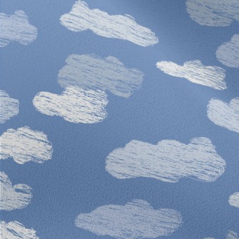 Hand Drawn Cloud Doodles Chiffon