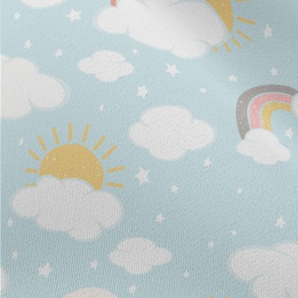 Hand Drawn Sunny Rainbow Chiffon