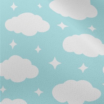 White Stars And Clouds Chiffon