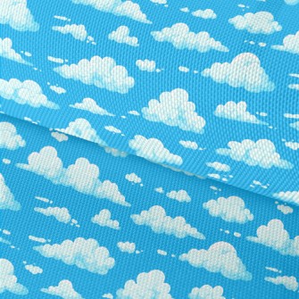 Cartoon Blue White Clouds Waterproof Oxford