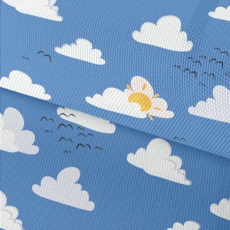 Cartoon Blue Sky And Flying Bi Waterproof Oxford
