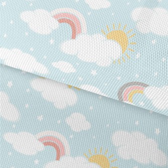 Hand Drawn Sunny Rainbow Waterproof Oxford