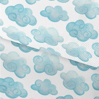 Watercolor Blue Clouds Waterproof Oxford